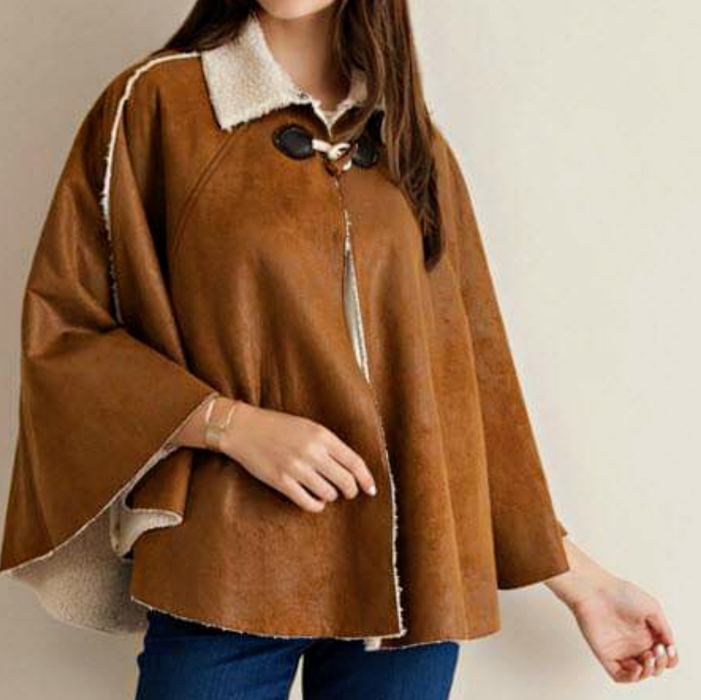 New Faux Suede Cape